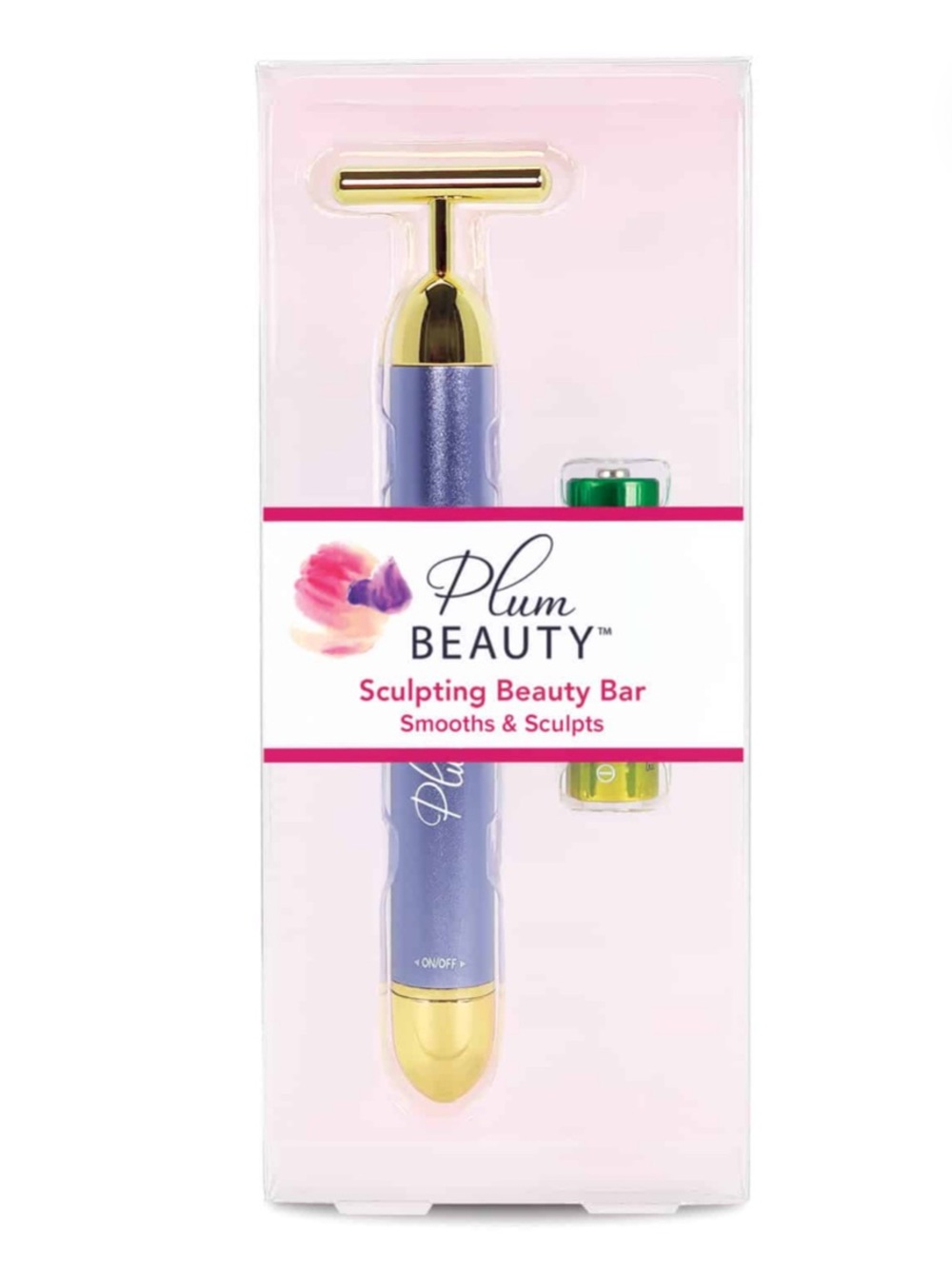 Plum Beauty Sculpting Beauty Bar Face Massager with Battery NEW Purple